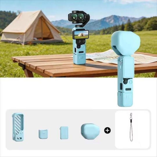 Dji Osmo Pocket 4p Cynova Προστατευτική Θήκη Σιλικόνης Προστατευτικό Κάλυμμα Οθόνης Μπλε