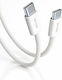 Nordic Cable USB-C male - USB-C 100W PD Λευκό 1m