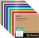 Cricut Permanent Vinyl Sheets Value Pack 50 Sheets 30.5x30.5 Cm Rainbow Colors Waterproof Weather-resistant Plotter Vinyl Mugs Bottles Cars Windows