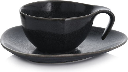 Duka Duka Kaffee Tasse aus Porzellan Schwarz 150ml