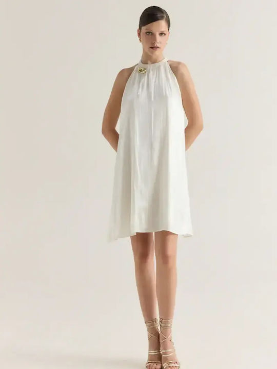 Sommer Mini Kleid Ecru