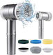 Electric Cleaning Brush Various Surfaces Zola 5 Heads Included Lcd Display Usb Charging Plastic Waterproof Gray