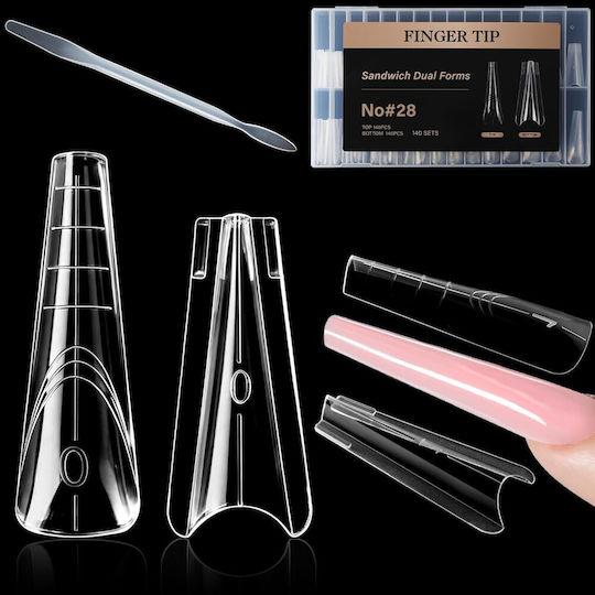 Sandwich Nägel Doppelte Formulare Nr.28 Stiletto 280Stücke