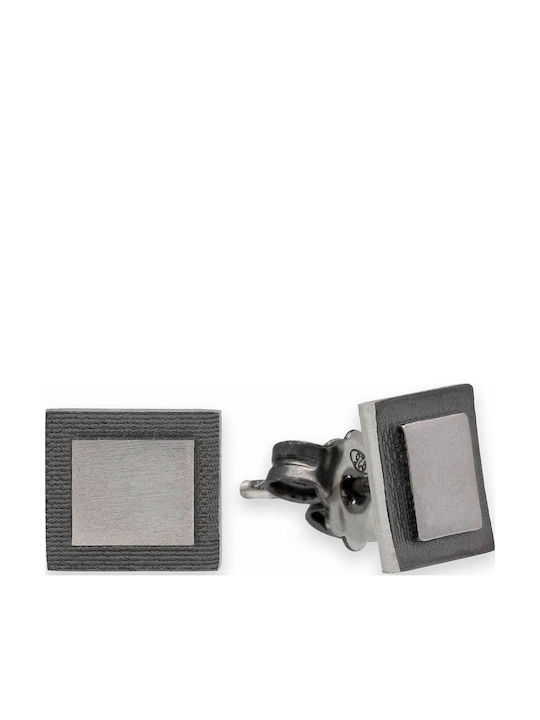 Stud Earrings Square Handmade Silver 925