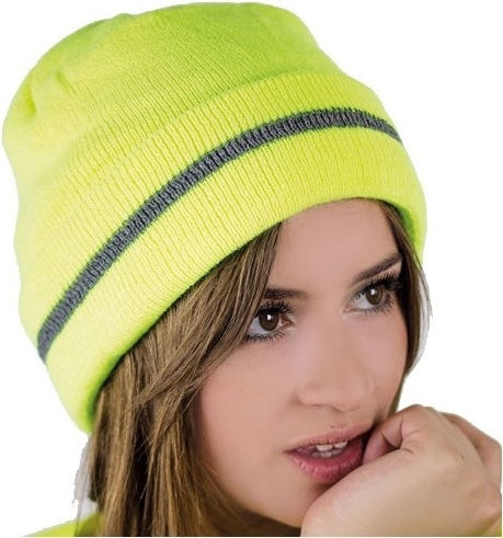 Unisex Beanie Strickmütze in Gelber Farbe