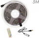 Rixme Waterproof Smart LED TV Strip USB 5V RGB Light 5m SMD5050 Type with Power Supply & Remote Control