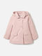 Kids Trench Coat Short with Hood Light Pink