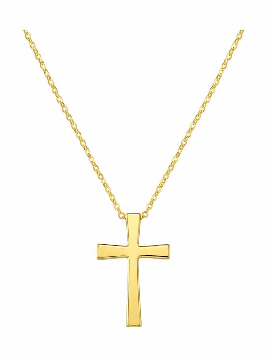 Senzio Belibasakis Women's Gold Cross 9K with Chain