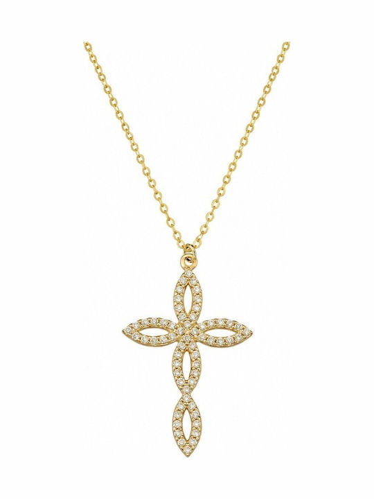 Senzio Belibasakis Women's Gold Cross 9K with Chain