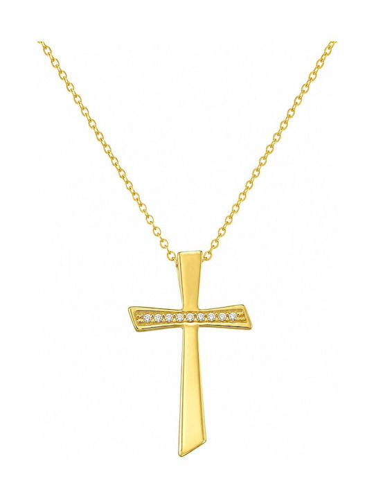 Senzio Belibasakis Women's Gold Cross 9K with Chain