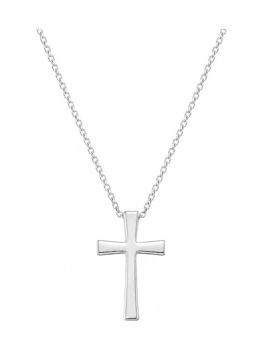 Senzio Belibasakis Women's White Gold 9K Cross with Chain