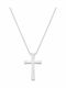 Senzio Belibasakis Women's White Gold 9K Cross with Chain