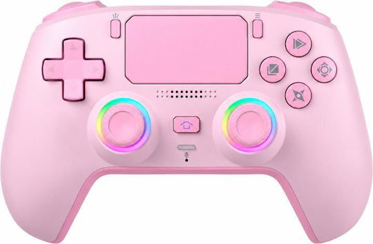 Macro Back Ασύρματο & Ενσύρματο Gamepad με Hall Effect Sticks για PS5 Ροζ