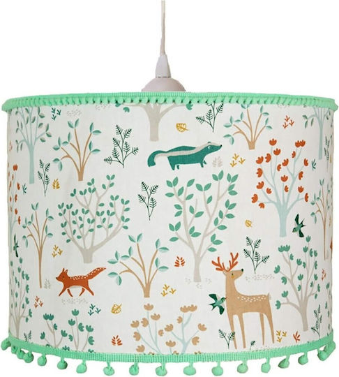 Einfaches Licht Kinderzimmer-Deckenleuchte aus Stoff mit E27-Fassung Grün 30x20cm