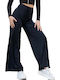 Hohe Taille Damen Jogginghose Schwarz