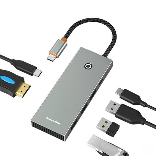 Blueendless Докинг станция с USB-C, HDMI 4K, PD, Ethernet и свързване на 2 монитора (CD092L)