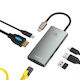 Blueendless Док / USB-C Докинг станция с HDMI 4K PD Ethernet и свързване на 2 монитора (AT781I)