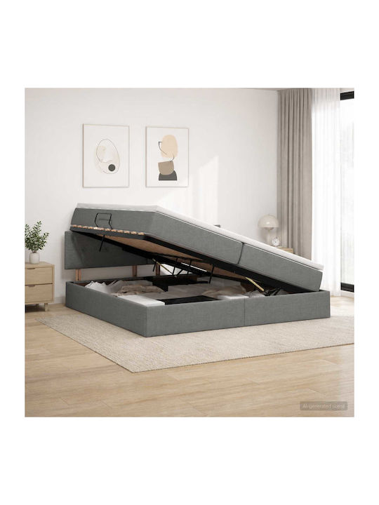 Dunkles Wandbett King Size Mit Samt Dunkelgrau ...
