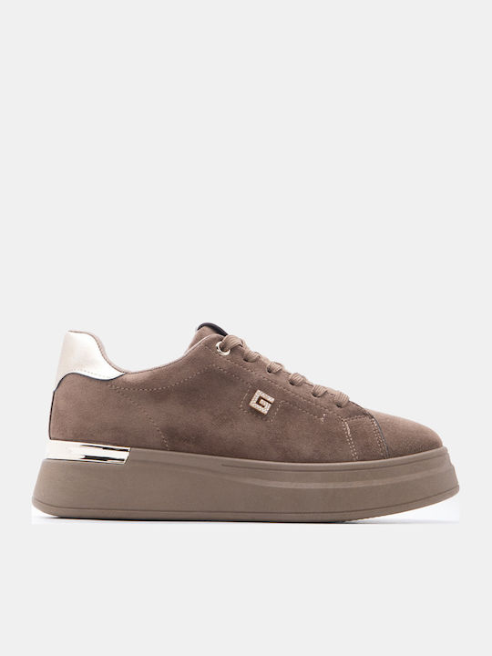Luigi Women's Flatforms Sneakers Beige-Dark