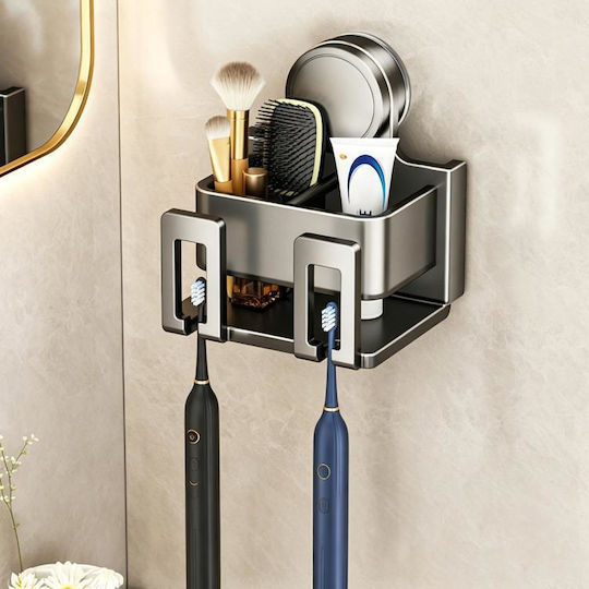 Toothbrush Support Base Plastic with Suction Cup Grey 4894495885305