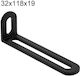 2 Pieces Pack Stainless Steel Long Hole L-Shaped Corner Brackets Connection Size 32x118x19mm Black
