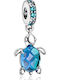 Charm Halskette Tier aus Silber Blau