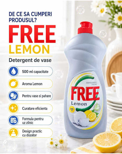 Free Flüssiges Spülmittel Zitronenduft Effiziente Formel 500 ml
