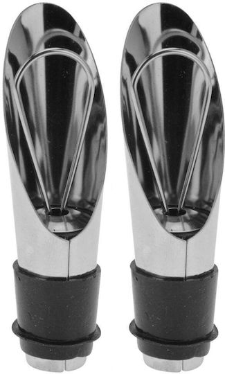 Excellent Houseware Set 2 Picurători De Vin Din Oțel Inoxidabil 8 Cm Argintiu Negru