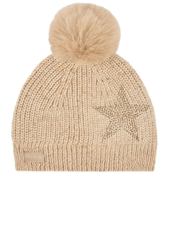 Kinder Beanie Gestrickt Beige