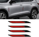 Air Flow Hood Air Duct Sticker Car Decoration 4 Piece Set Red