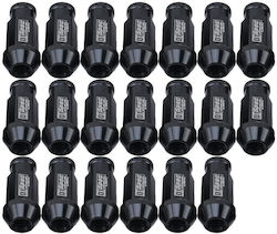 D1spec 20 Pieces Set Wheel Nuts M12 X 1.5 Racing Black