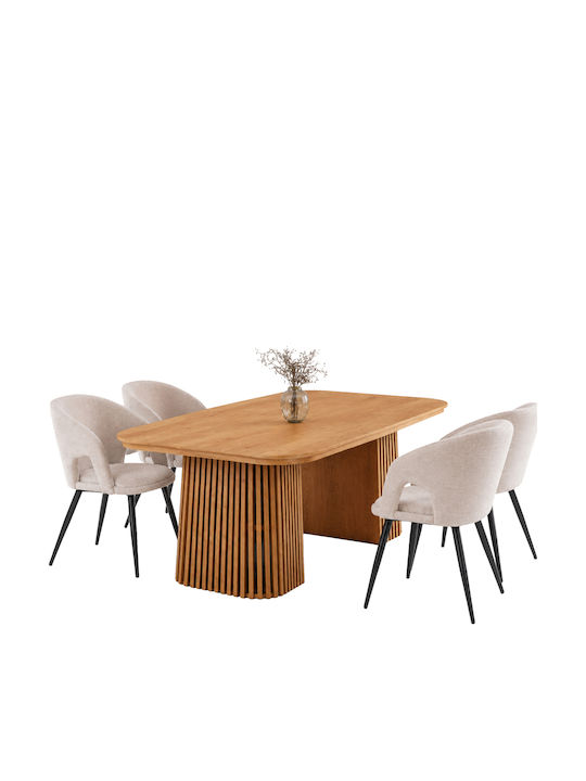 Esszimmermöbel-Set Cornel Erweiterbar mit 4 Stücken 120(+60)×90cm