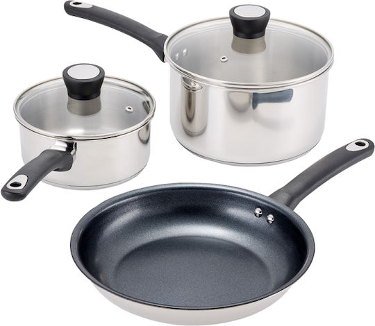Horwood Set de Vase de Gătit din Oțel Inoxidabil cu Acoperire Antiaderentă 3 Piese Horwood Set de Vase de Gătit din Oțel Inoxidabil cu Acoperire Antiaderentă 3 Piese