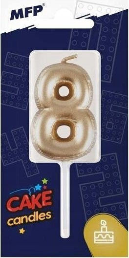 MFP Paper Geburtstagskerzen Nummer 8 Gold Höhe 7cm