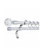 My Home Luxury Ausziehbare Metallische Vorhangstange Double mit Stange 200cm Silber