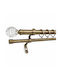 My Home Luxury Extendable Metallic Double Curtain Pole With Rod 200cm Gold