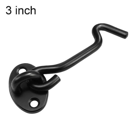 Γάντζος Παραθύρου Ανοξείδωτο Χάλυβα 3 Ιντσών Εξαρτήματα Τοποθέτησης Παραθύρου Πιάνουν Μάτι Μαύρο
