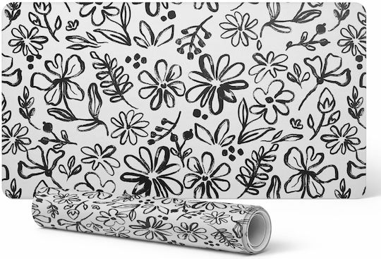 Keyboard Office Accessories Flower Sketch 90x45 cm