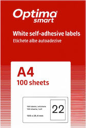 Optima Etichete autoadezive A4 Rectangulare 105x25.4mm