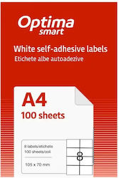 Optima Etichete Autoadezive A4 Rectangulare 105x70mm