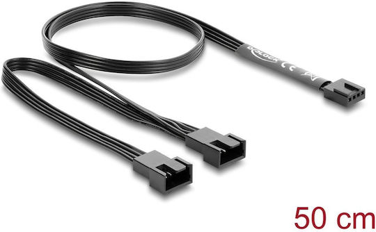 Delock Pwm Fan Y Cable 1 X 4pin > 2 X 4pin 50cm 84543