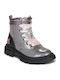 Kinderstiefel aus Lackleder mit Schnürsenkeln Silber