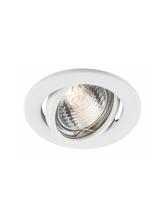 Cadru Metalic Rotund pentru Spot GU10 Alb 2.8x2.8cm