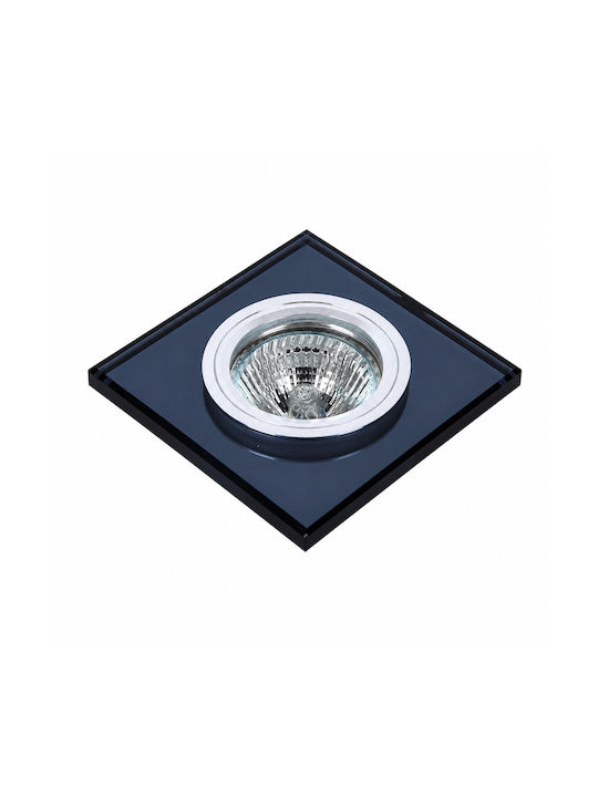 Cadru Pătrat Din Sticlă Pentru Spot GU10 9x9cm C1202-BK