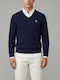 Herrenblusen Langarm Pullover Navy