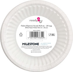 Ready 2u White Paper Plates 20pcs 6-73203