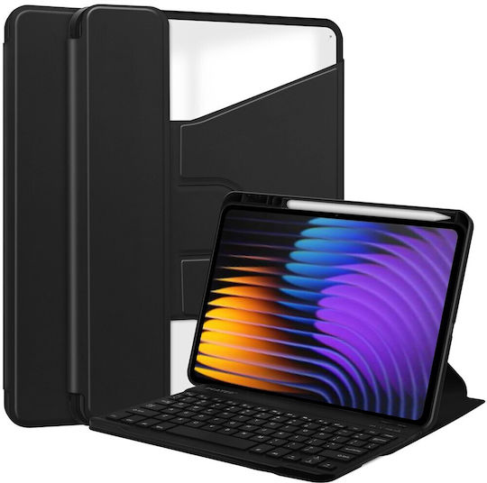 Θήκη Αποσπώμενο 360 Rotating Bluetooth Keyboard Υποδοχή Pen Xiaomi Pad 8 8 Pro 7 7 Pro Black