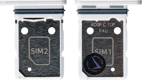Samsung A37 5g A376 Dual Sim Card Holder White Gh98-50810c Original Service Pack