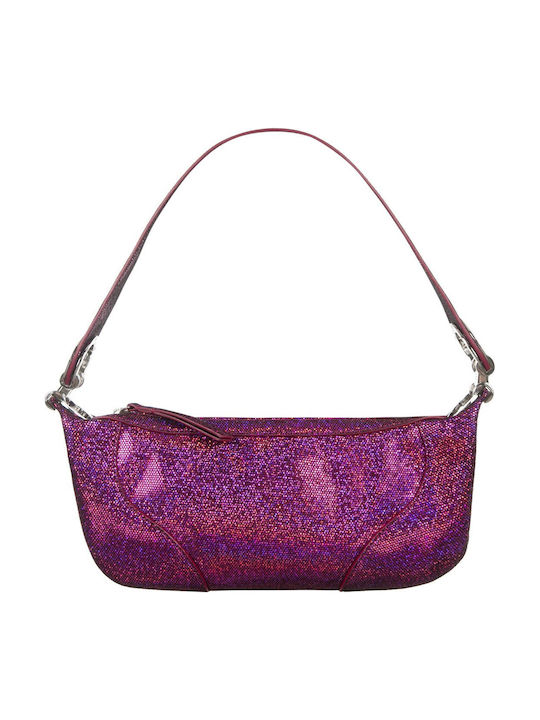 By Far Leder Damen Schultertasche Fuchsie