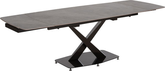 Hoku Esszimmer- und Küchentisch Ausziehbar mit Keramik Oberflächen Grau 240(+75)×90×75cm
